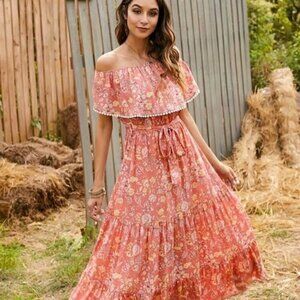 BOHO FLORAL PRINT MAXI DRESS